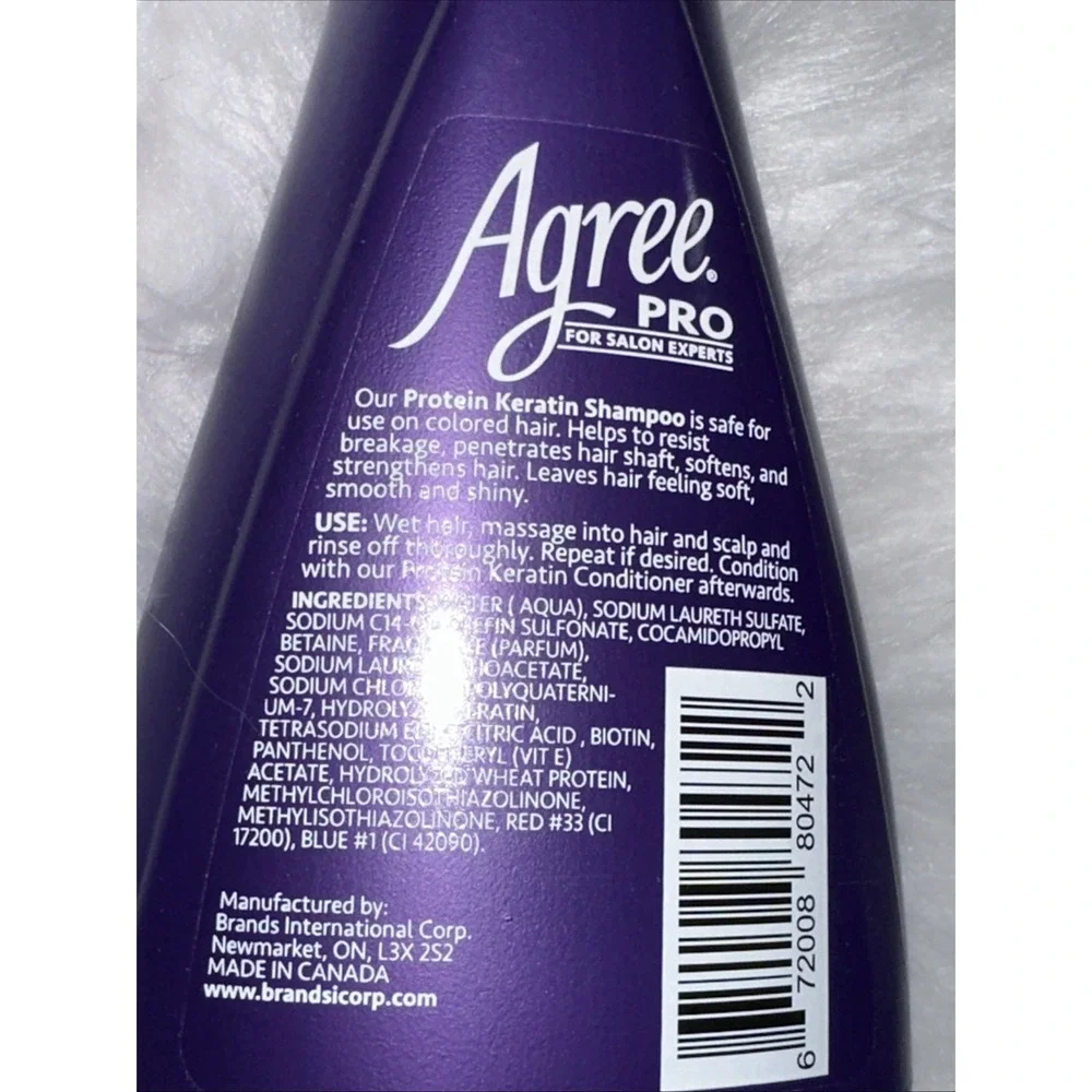 Agree Pro Protein Keratin Shampoo Color Safe Paraben Free 12.5 fl oz
